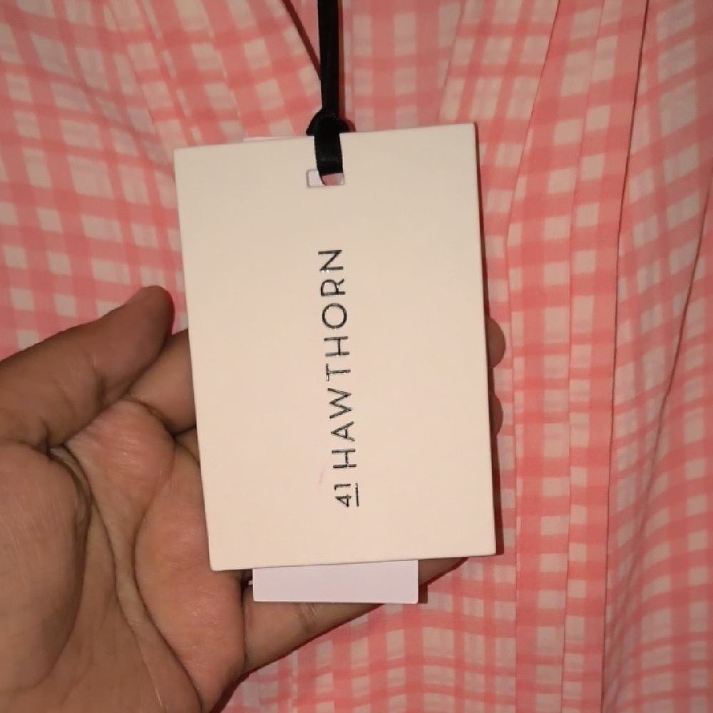 41 Hawthorn | Coral Checkered Sleeveless Blouse - Picture 3 of 4